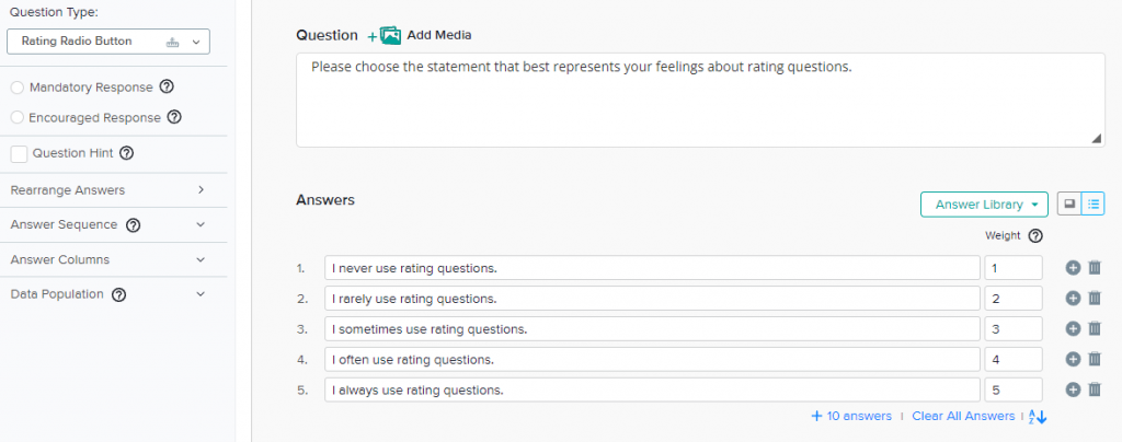 rating radio button question